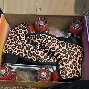 Impala Leopard Print Roller Skates
